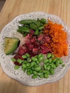 Beet "poke" bowl